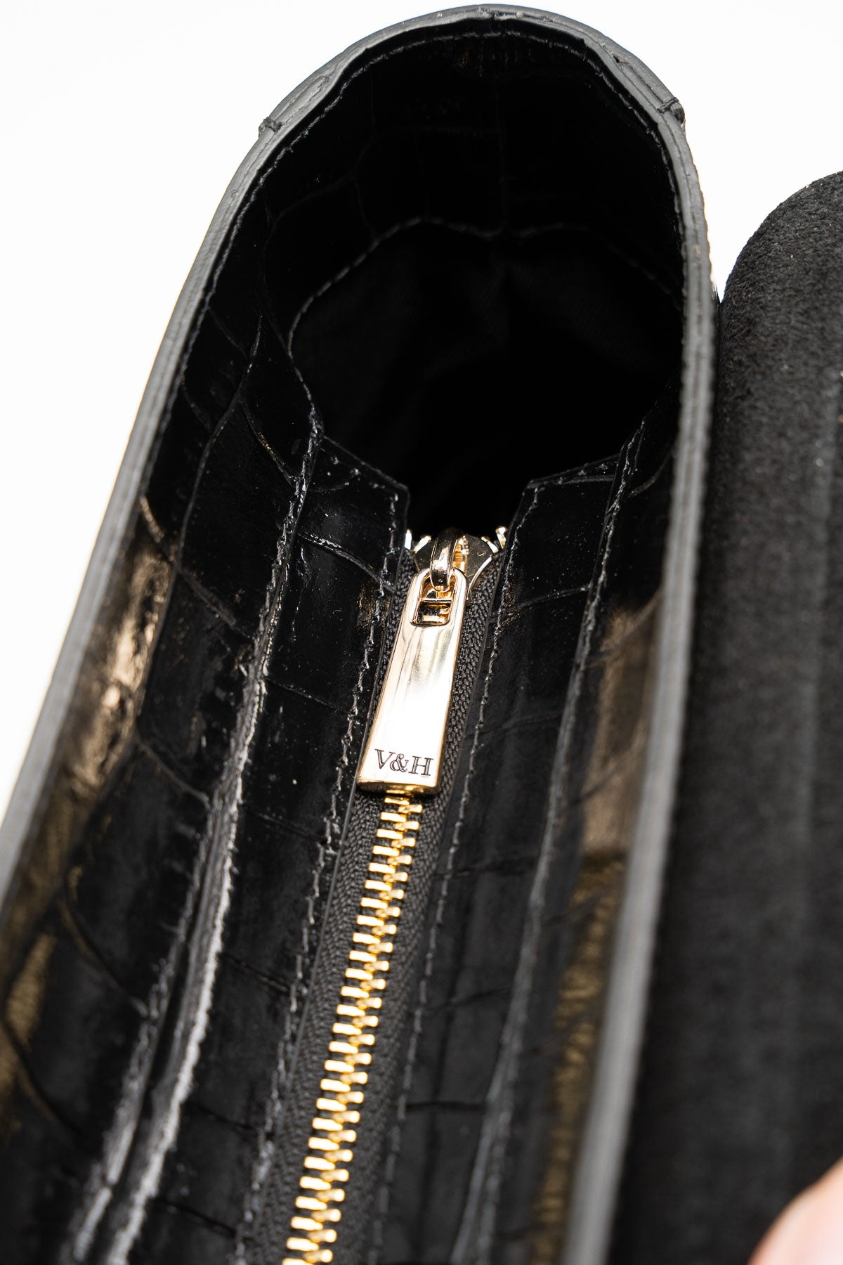 Sac A Bandouliere Sonia Croco - Noir