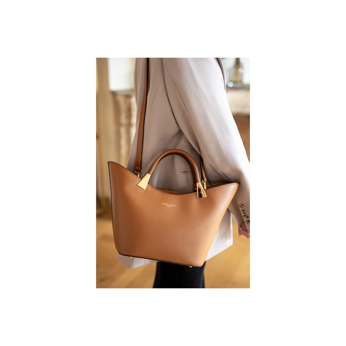 Bolso De Mano Lety - Camel Oscuro