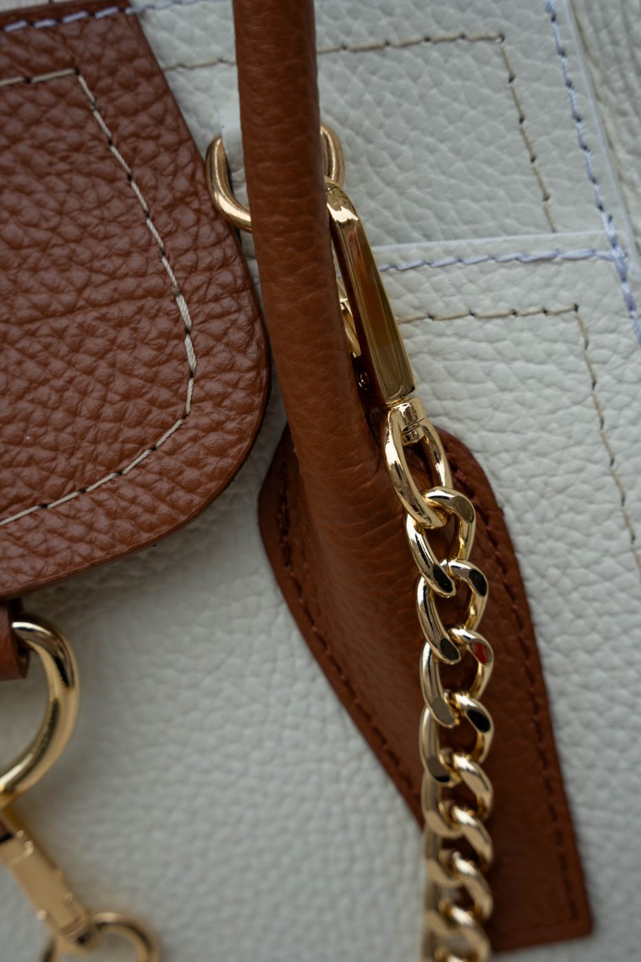 Bolso Soli - Blanco Roto Y Camel