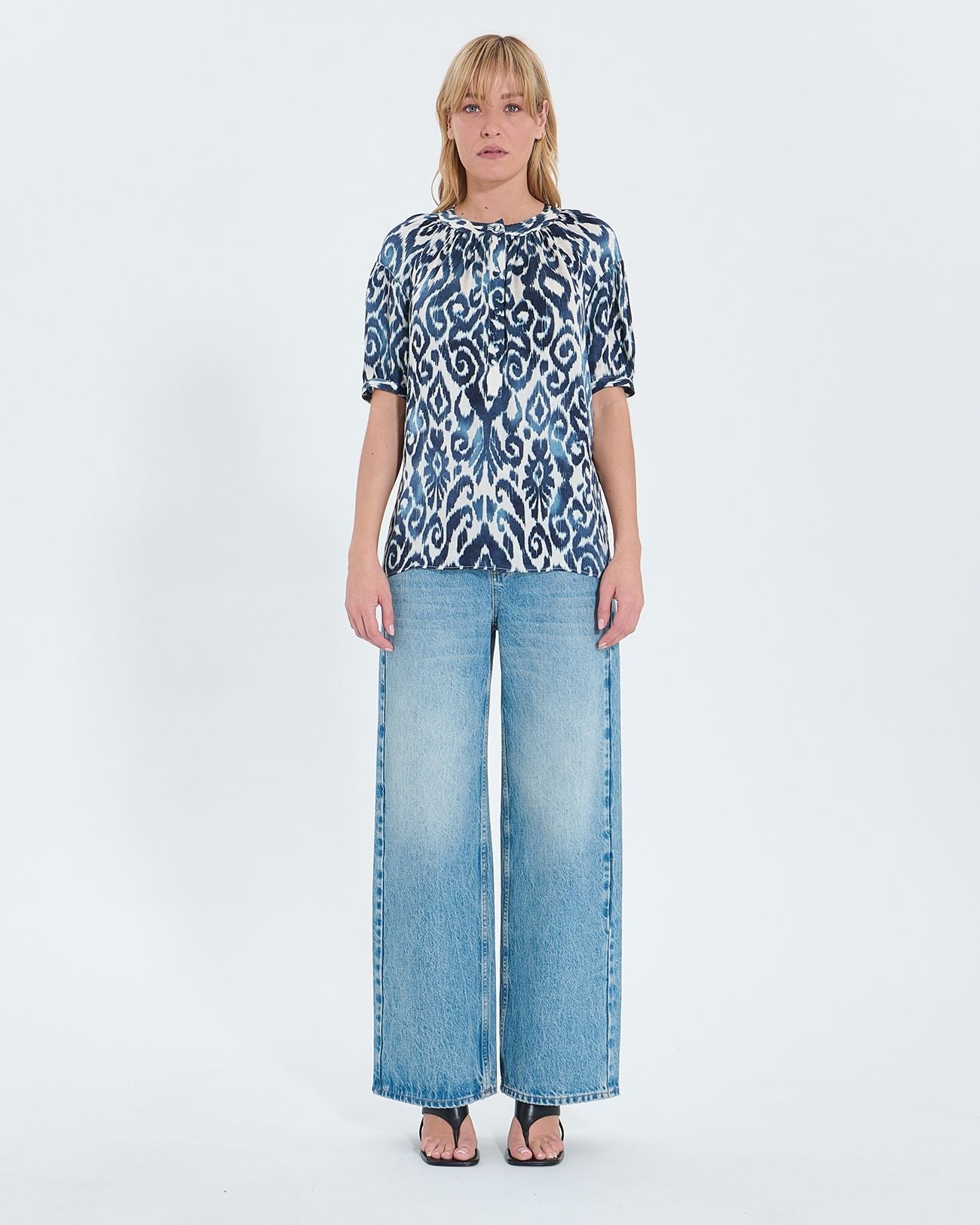 Camisa fluida con estampado de olas Summer_3