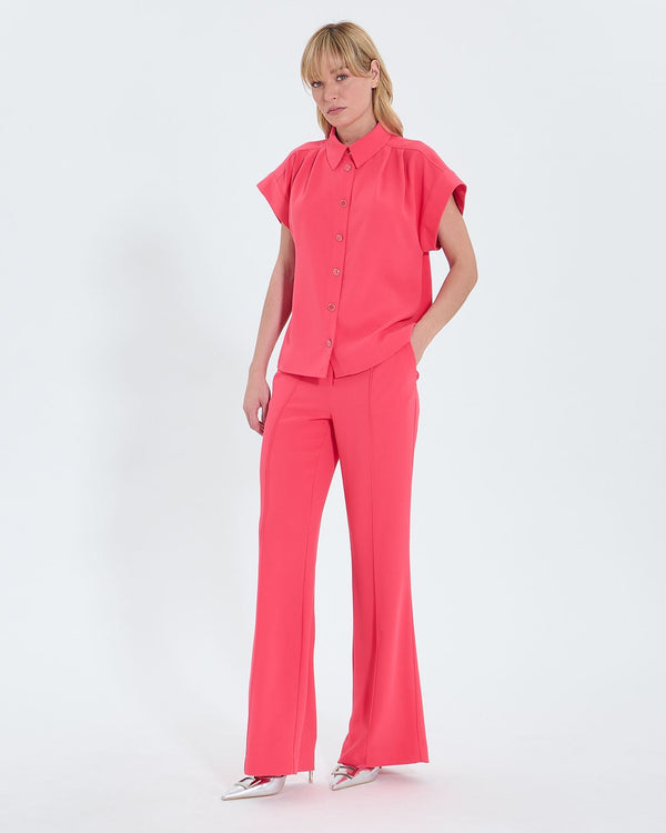 Chemise manches courtes corail_1