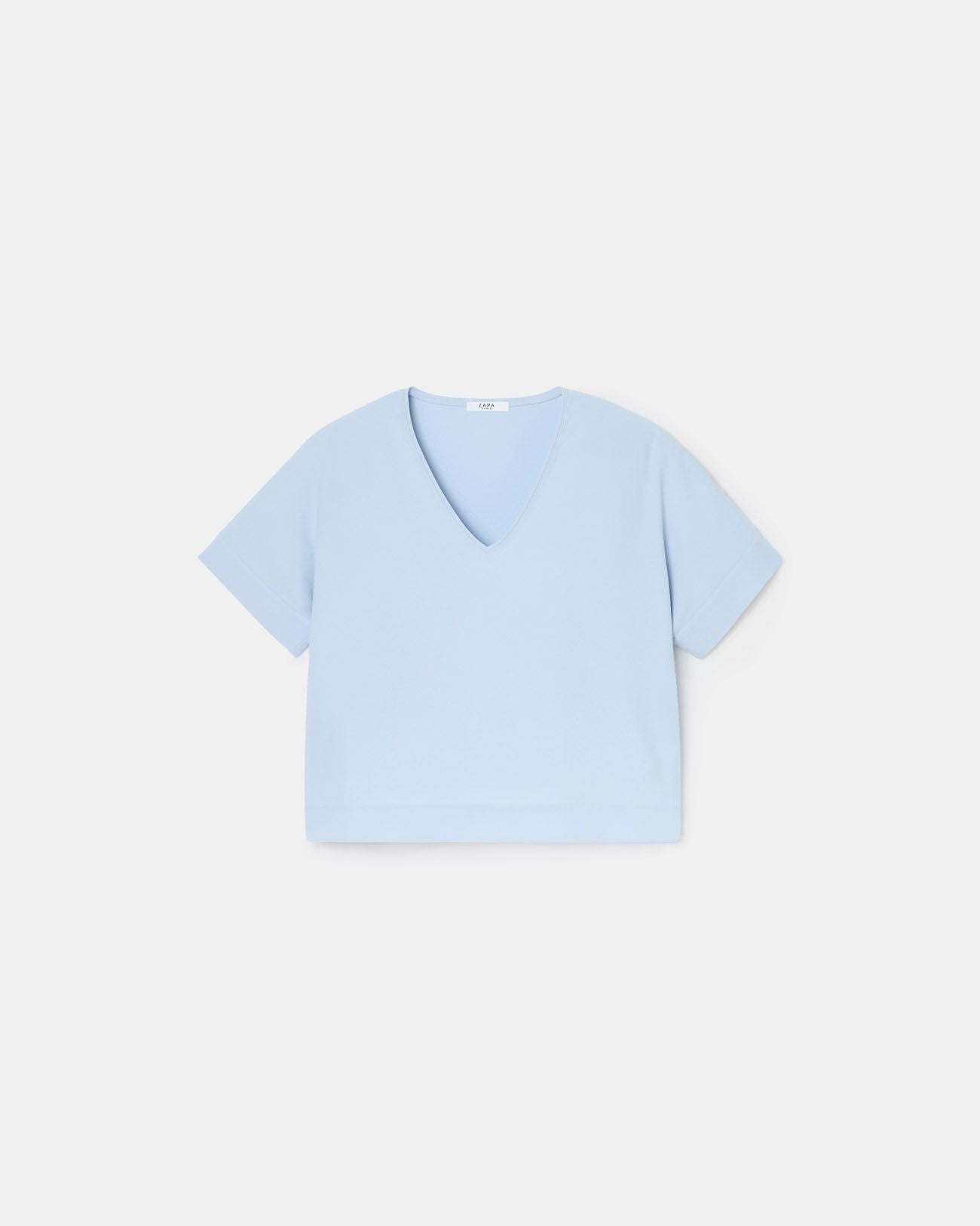 Top crepé escote pico azul cielo_4
