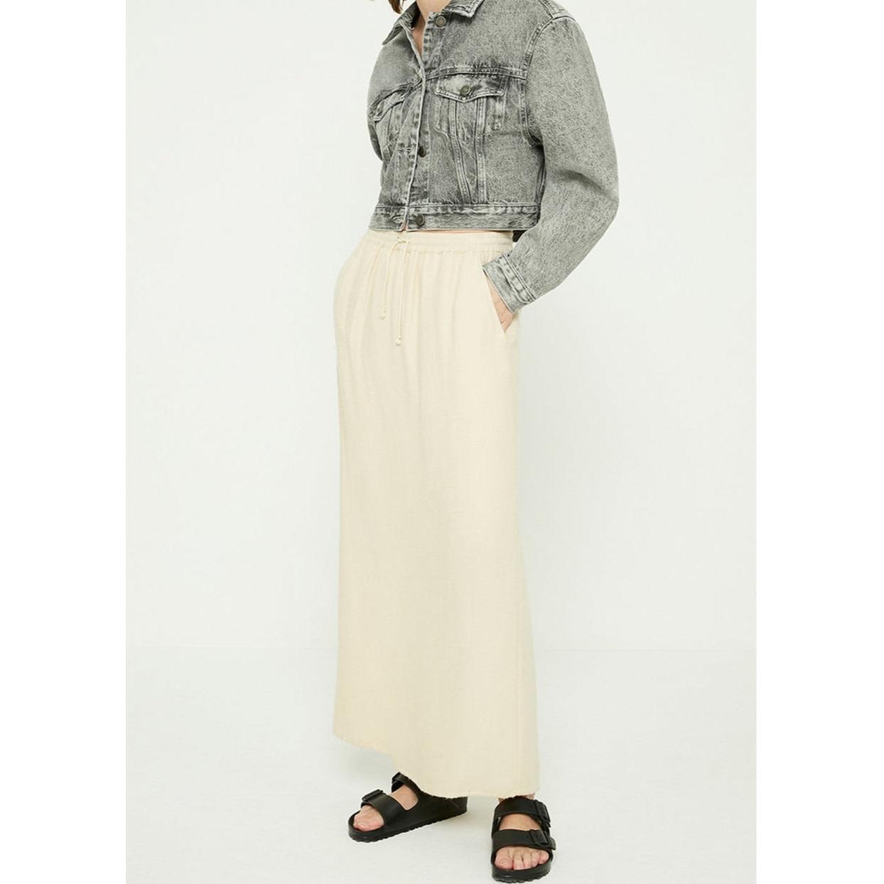Midi Skirt - Ecru Chine - Women