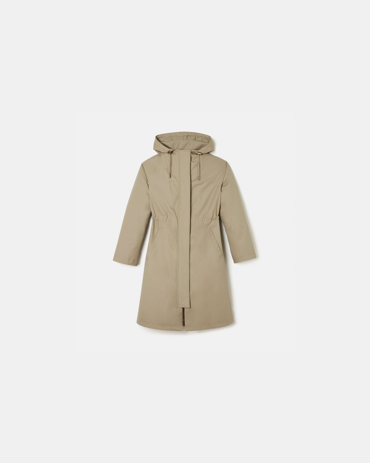 Gabardina larga algodón beige_1