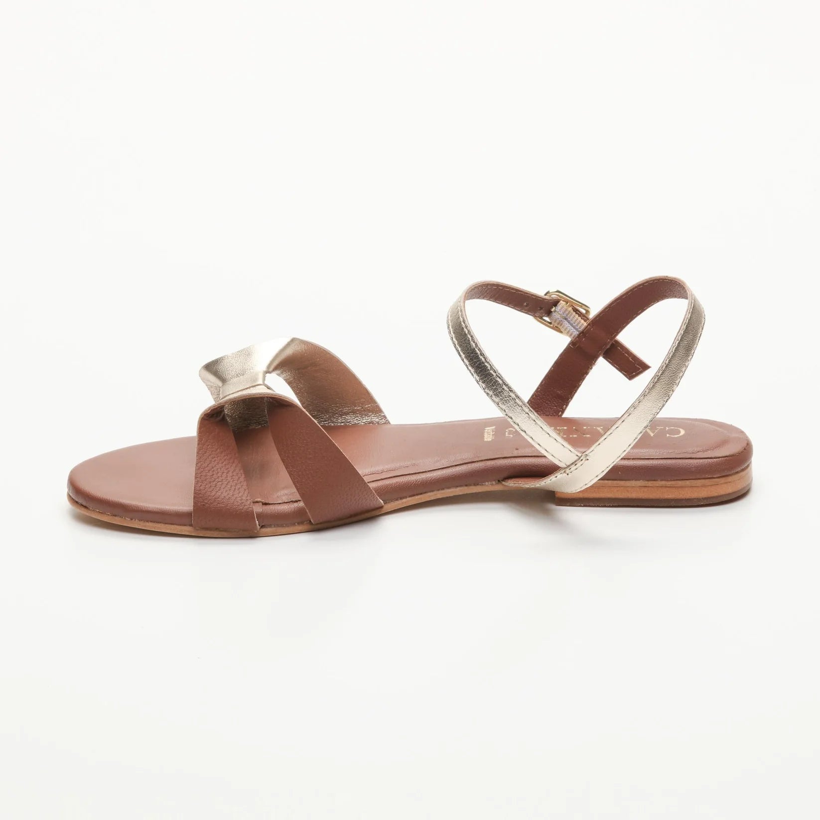 Sandales Tendances Virote - Camel / Gold