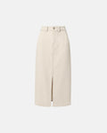 Falda vaquera larga beige_5