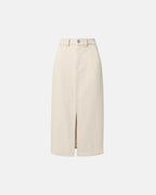 Falda vaquera larga beige_5