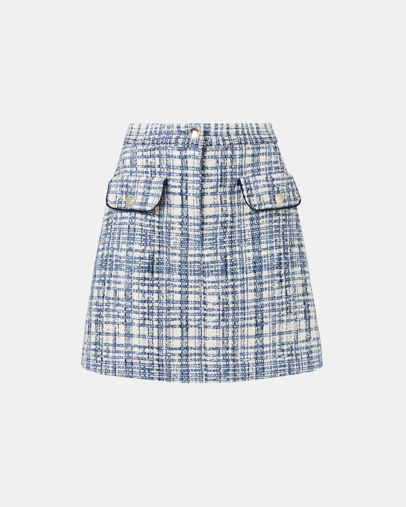 Short blue tweed style skirt_5