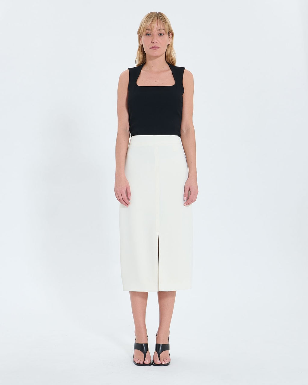 Ecru pencil skirt_4