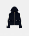Nocturnal two-tone wool coat with leather outline_5