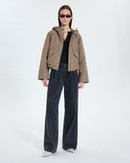 Short khaki nylon coat_2