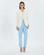 Blue crepe cigarette pants 1