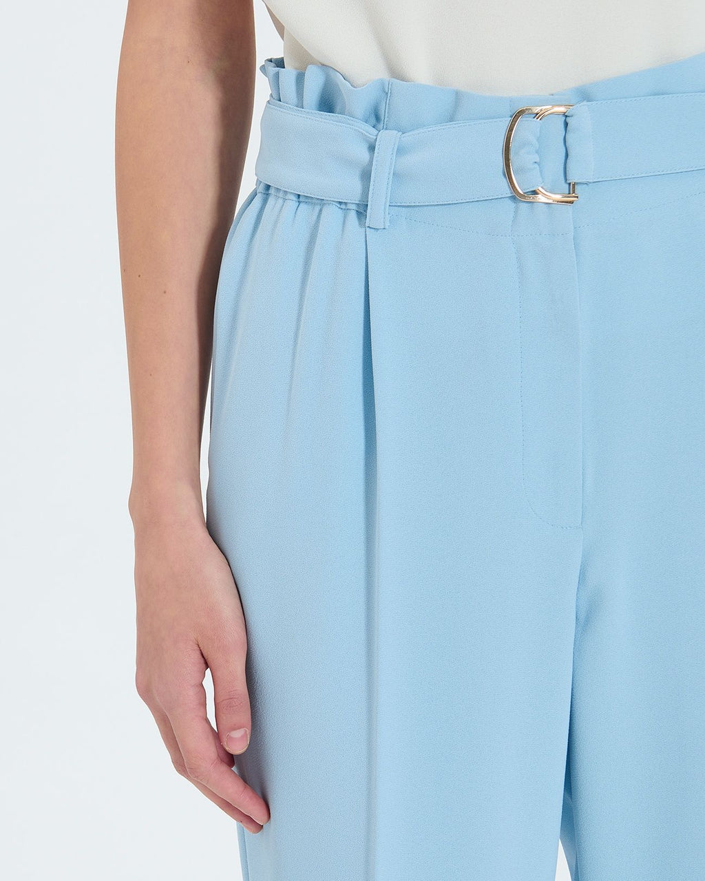 Blue crepe cigarette pants 2