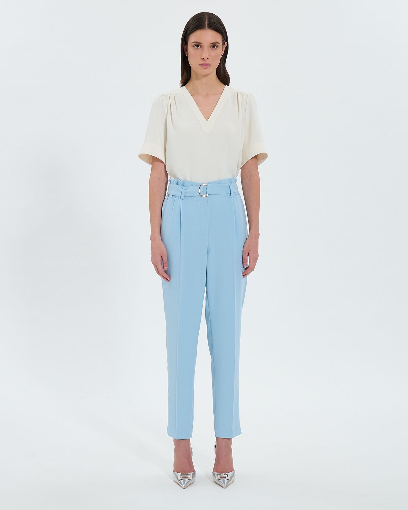 Blue crepe cigarette pants_4