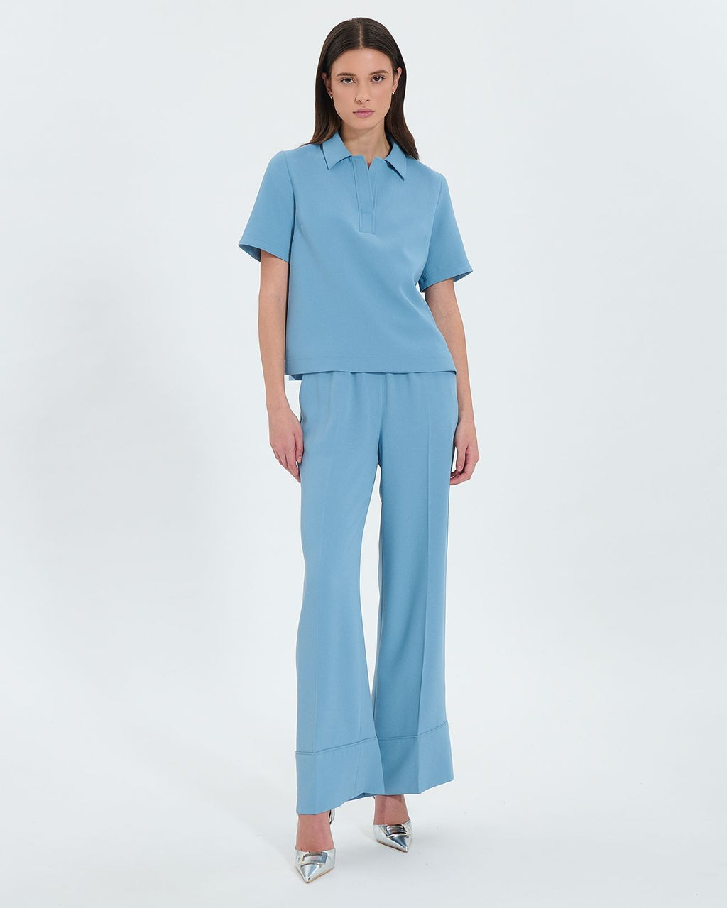 Pantalon fluide bleu hortensia_1