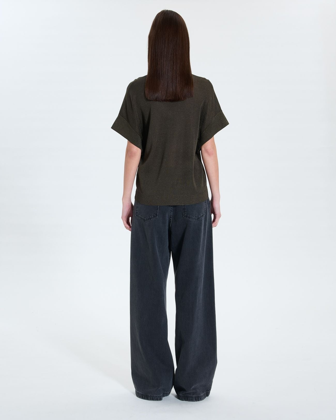 Thin khaki sequined sweater_4
