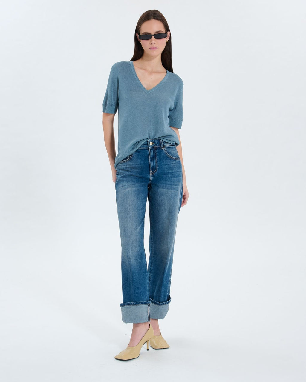 Pull col V bleu_2