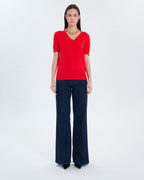 Pull manches courtes rouge_4