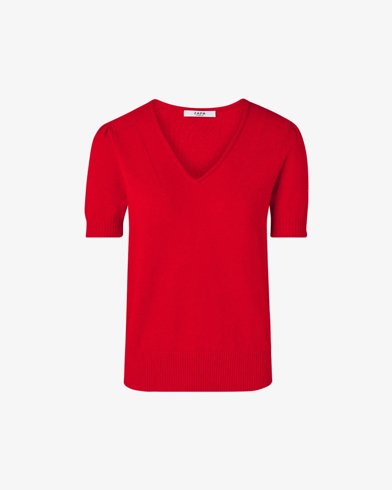 Pull manches courtes rouge_5