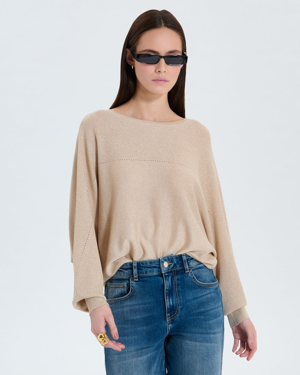 Champagne boat neck sweater_1