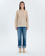 Champagne boat neck sweater_4
