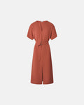Vestido fluido de crepé ladrillo_4