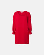 Short red crepe dress_5