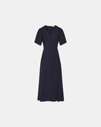 Robe évasée en crêpe nocturne_5