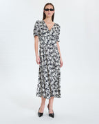 Vestido largo de vuelo con estampado floral_1