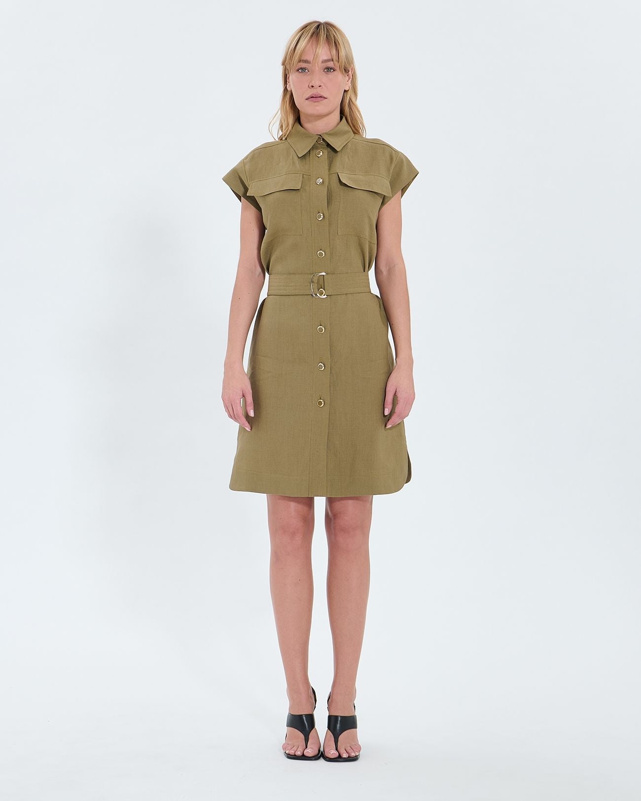Khaki shirt dress_4
