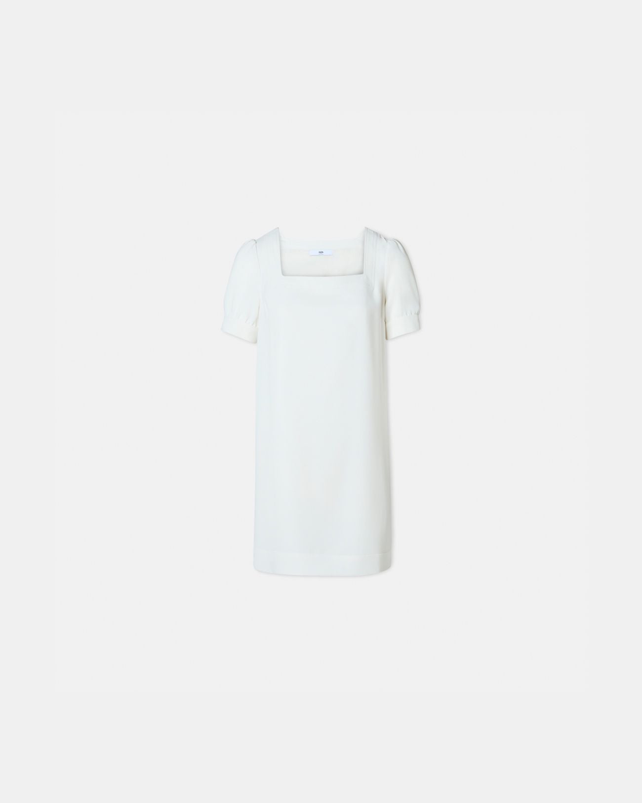 Straight dress in ecru crepe_1