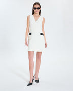 Short ecru tweed dress _1