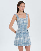 Short blue tweed dress_3