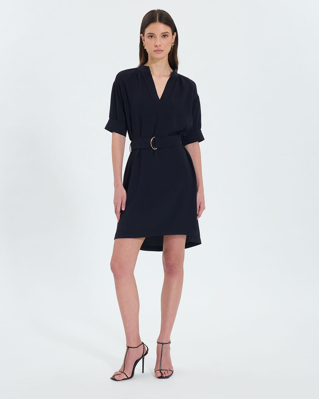 Robe courte en crêpe nocturne_1