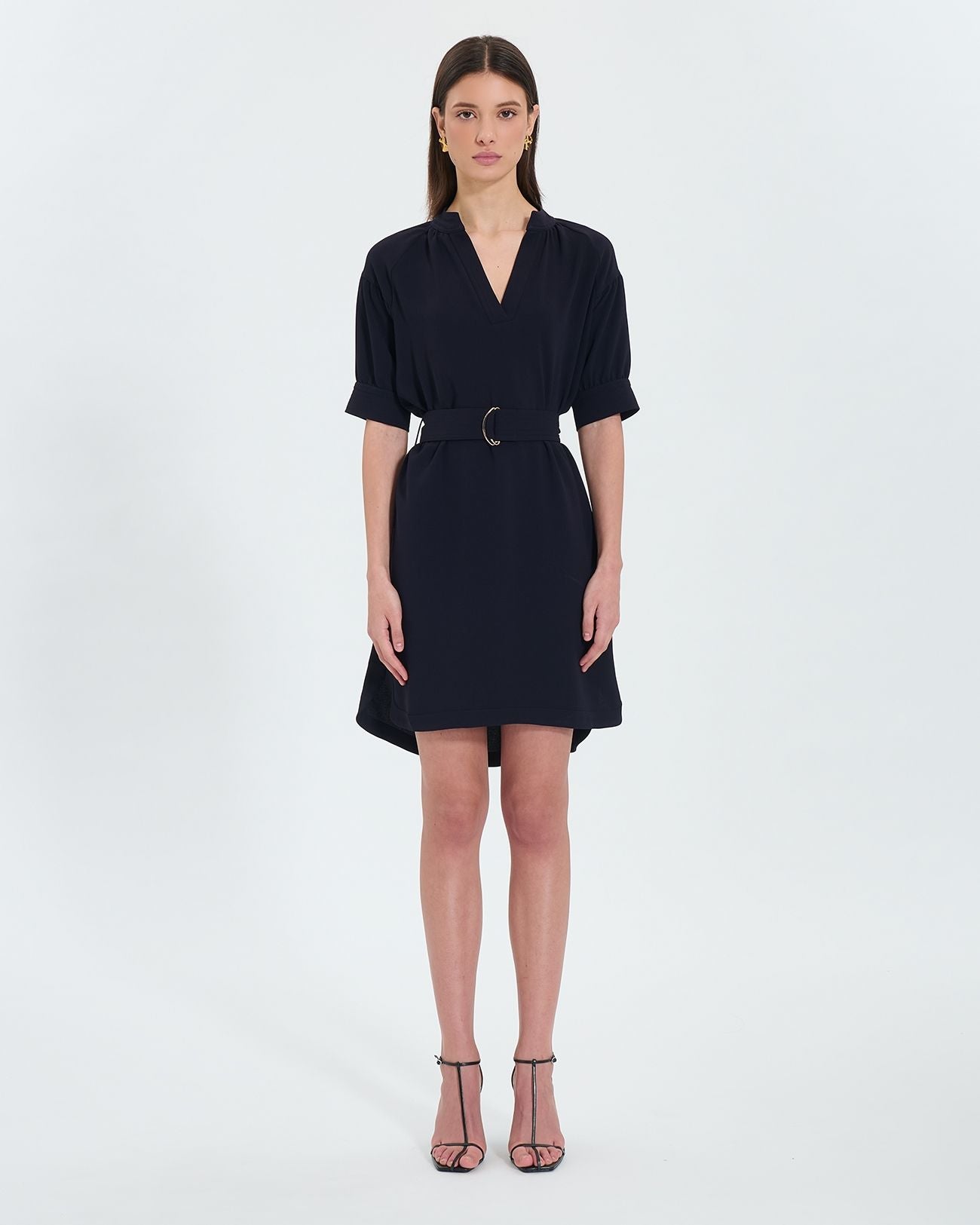 Robe courte en crêpe nocturne_4