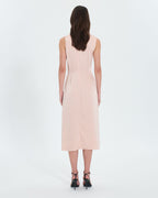 Vestido asimétrico raso nude_3