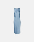 Robe satinée à dos bénitier bleu hortensia_5