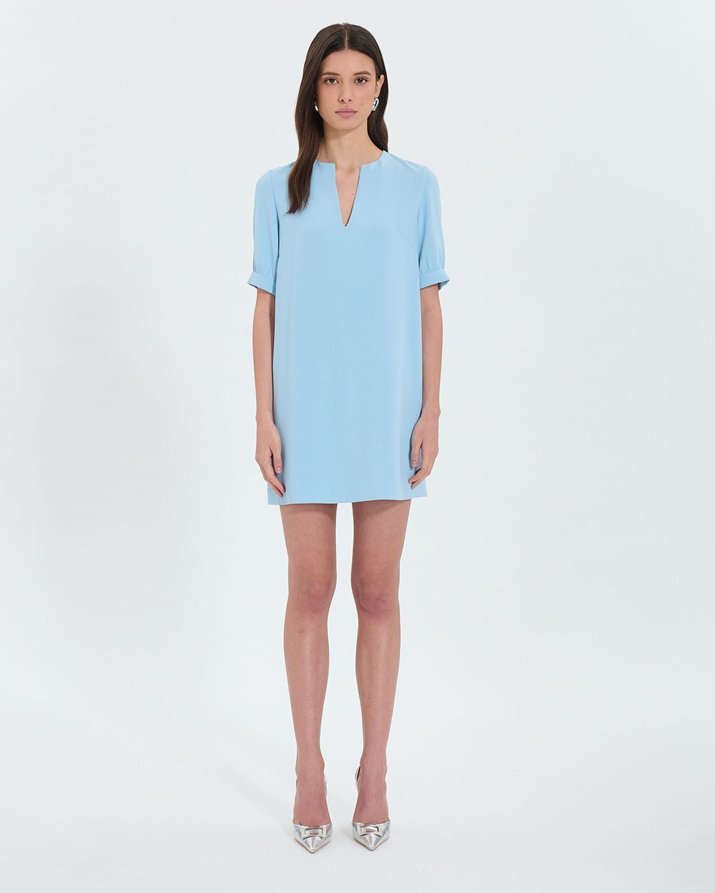 Vestido recto crepe celeste_1