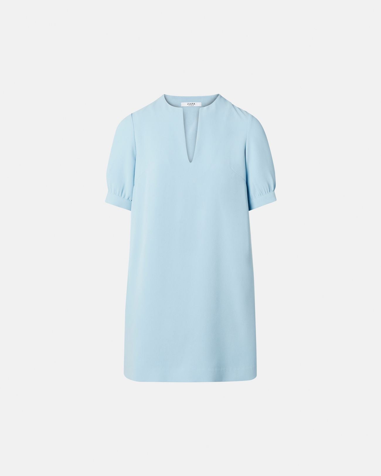 Vestido recto crepe celeste_4