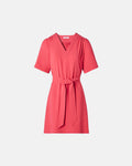 Coral fitted straight dress_5