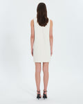 Vestido recto de crepe crudo_3