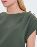 Vestido corto crepe caqui_3