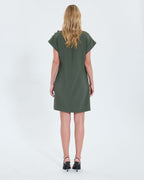 Vestido corto crepe caqui_4