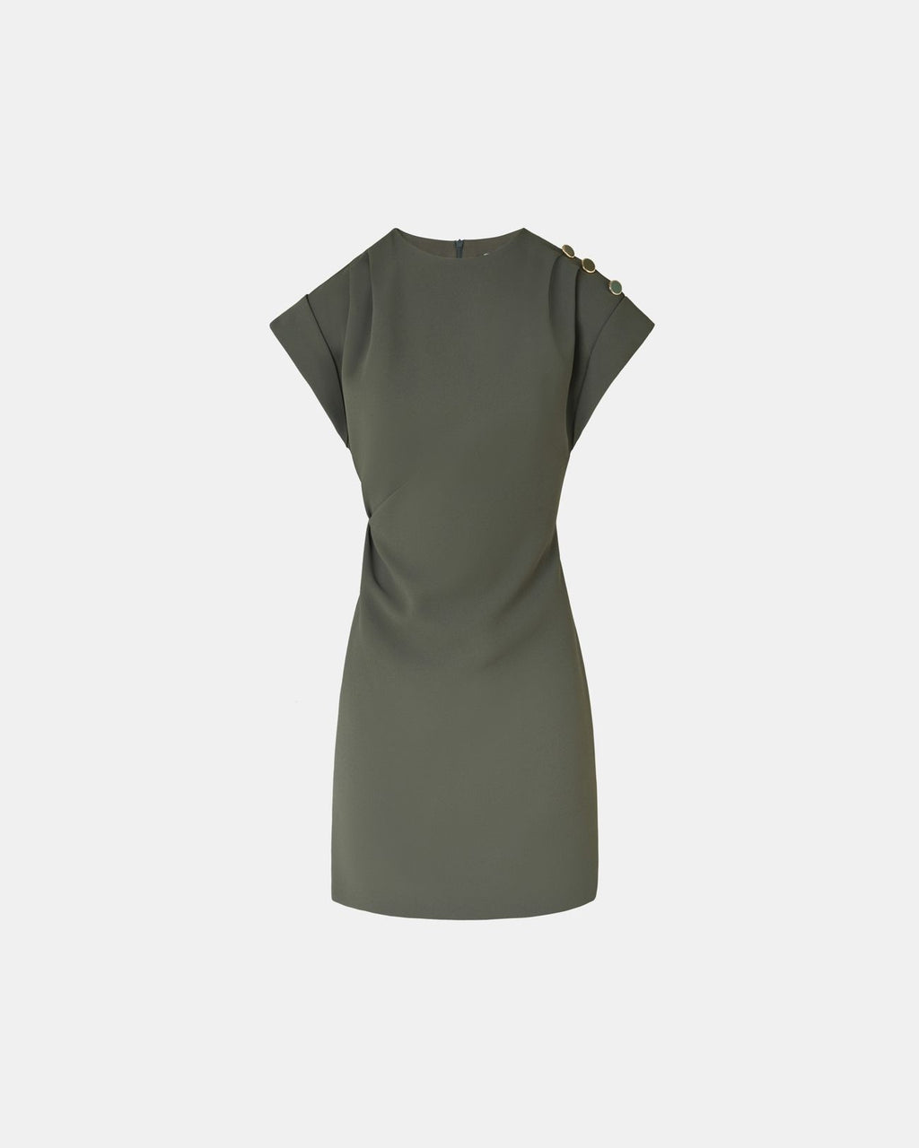 Vestido corto crepe caqui_5