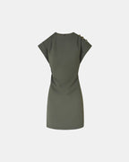 Vestido corto crepe caqui_5