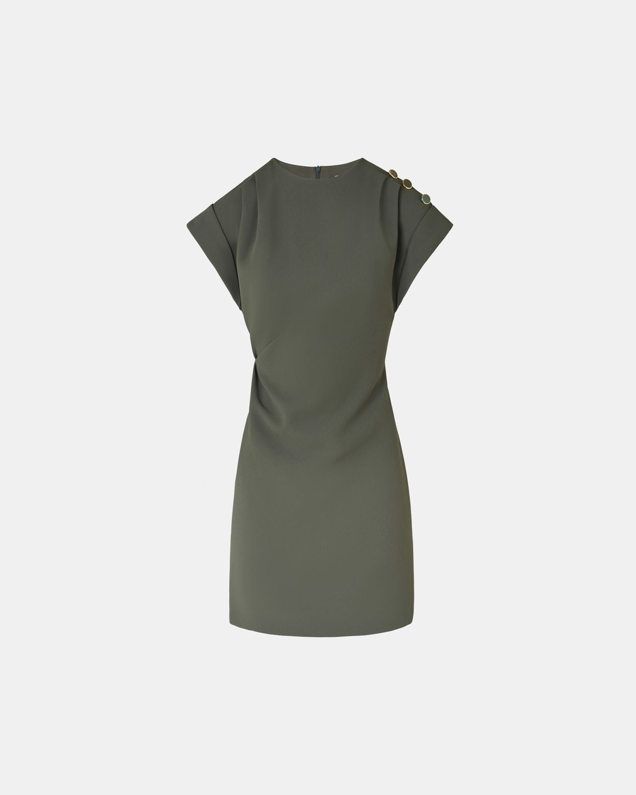 Vestido corto crepe caqui_5