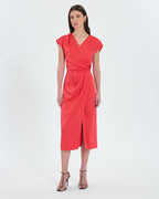 Robe satinée corail_4