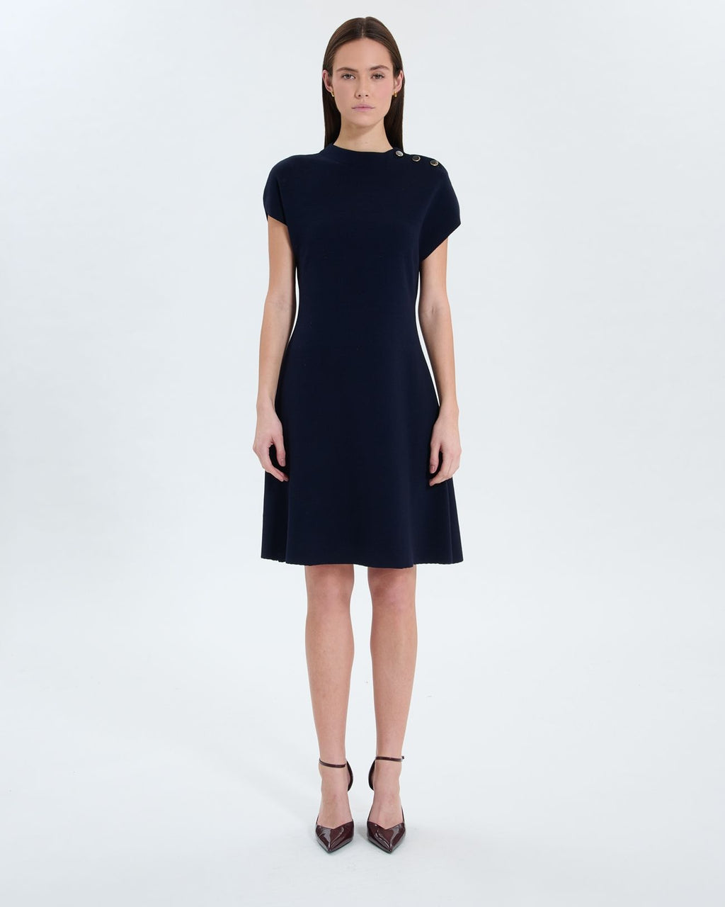 Robe courte en maille nocturne_3