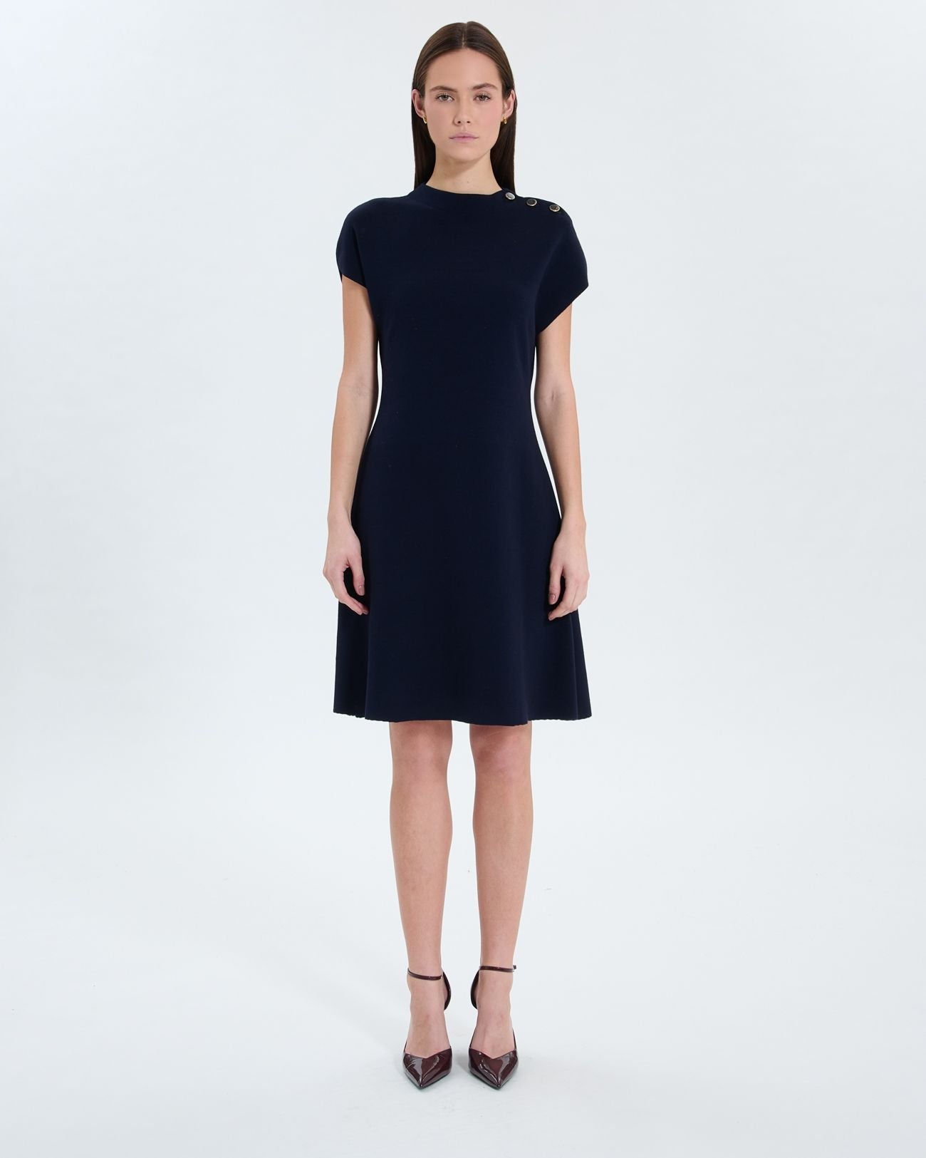Robe courte en maille nocturne_3