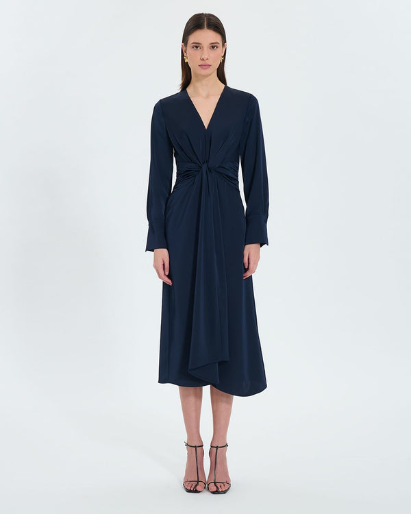 Robe longue satinée nocturne_1